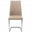 2x chaise de salle à manger HWC-F31, chaise cantilever, chaise de cuisine, similicuir - crème