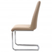 2x chaise de salle à manger HWC-F31, chaise cantilever, chaise de cuisine, similicuir - crème