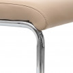 2x chaise de salle à manger HWC-F31, chaise cantilever, chaise de cuisine, similicuir - crème