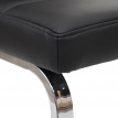 2x chaise de salle à manger HWC-F27, chaise cantilever, chaise de cuisine, similicuir, chrome - noir