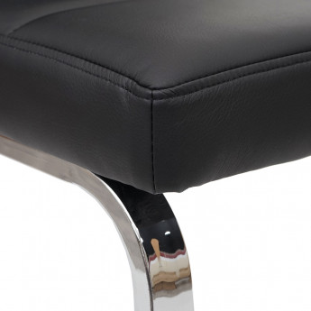 2x chaise de salle à manger HWC-F27, chaise cantilever, chaise de cuisine, similicuir, chrome - noir