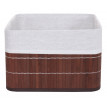4x panier de rangement HWC-C21, boîte de rangement, caisson de triage, bambou, marron