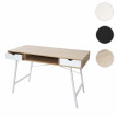 Bureau HWC-E92, table d'ordinateur, structure 3D 120x60cm brun naturel, blanc