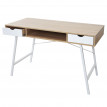Bureau HWC-E92, table d'ordinateur, structure 3D 120x60cm brun naturel, blanc