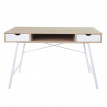 Bureau HWC-E92, table d'ordinateur, structure 3D 120x60cm brun naturel, blanc