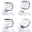 Chaise de bureau HWC-F12, chaise pivotante, tissu + similicuir - noir/blanc