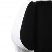 Chaise de bureau HWC-F12, chaise pivotante, tissu + similicuir - noir/blanc