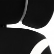 Chaise de bureau HWC-F12, chaise pivotante, tissu + similicuir - noir/blanc