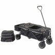 Chariot pliable HWC-E62, charette à bras, pneus tout terrain - avec recouvrement et sac réfrigérant noir/gris
