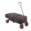 Chariot pliable HWC-E62, charette à bras, pneus tout terrain - avec recouvrement et sac réfrigérant noir/rouge