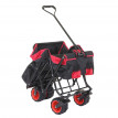 Chariot pliable HWC-E62, charette à bras, pneus tout terrain - avec recouvrement et sac réfrigérant noir/rouge