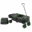 Chariot pliable HWC-E62, charette à bras, pneus tout terrain - avec recouvrement et sac réfrigérant noir/vert