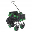 Chariot pliable HWC-E62, charette à bras, pneus tout terrain - avec recouvrement et sac réfrigérant noir/vert