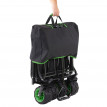 Chariot pliable HWC-E62, charette à bras, pneus tout terrain - avec recouvrement et sac réfrigérant noir/vert