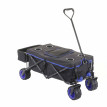 Chariot pliable HWC-E62, charette à bras, pneus tout terrain - avec recouvrement et sac réfrigérant noir/bleu