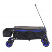 Chariot pliable HWC-E62, charette à bras, pneus tout terrain - avec recouvrement noir/bleu