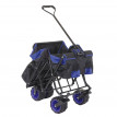 Chariot pliable HWC-E62, charette à bras, pneus tout terrain - avec recouvrement noir/bleu