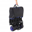 Chariot pliable HWC-E62, charette à bras, pneus tout terrain - avec recouvrement noir/bleu
