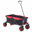 Chariot pliable HWC-E62, charette à bras, pneus tout terrain - sans recouvrement noir/rouge