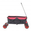 Chariot pliable HWC-E62, charette à bras, pneus tout terrain - sans recouvrement noir/rouge