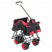 Chariot pliable HWC-E62, charette à bras, pneus tout terrain - sans recouvrement noir/rouge