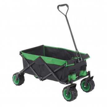Chariot pliable HWC-E62, charette à bras, pneus tout terrain - sans recouvrement noir/vert