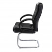 Chaise de conférence / visiteur HWC-B62, chaise cantilever, similicuir, noir