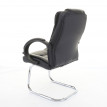 Chaise de conférence / visiteur HWC-B62, chaise cantilever, similicuir, noir