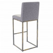 2x tabouret de bar HWC-E71, chaise bar/comptoir avec dossier, style vintage - tissu gris clair