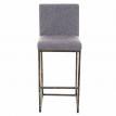 2x tabouret de bar HWC-E71, chaise bar/comptoir avec dossier, style vintage - tissu gris clair