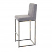 2x tabouret de bar HWC-E71, chaise bar/comptoir avec dossier, style vintage - tissu gris clair