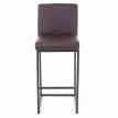 2x tabouret de bar HWC-E71, chaise bar/comptoir avec dossier, style vintage - similicuir marron
