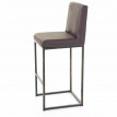 2x tabouret de bar HWC-E71, chaise bar/comptoir avec dossier, style vintage - similicuir marron