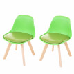 2x chaise d'enfant HWC-E81, tabouret d'enfant, meuble d'enfant, design rétro 55x38x39cm - similicuir, vert