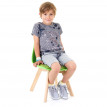 2x chaise d'enfant HWC-E81, tabouret d'enfant, meuble d'enfant, design rétro 55x38x39cm - similicuir, vert