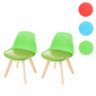 2x chaise d'enfant HWC-E81, tabouret d'enfant, meuble d'enfant, design rétro 55x38x39cm - similicuir, vert