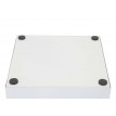 Porte-parapluies HWC-C78, support pour parapluie, quadratique 55cm - écriture, blanc
