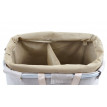 Collecteur de linge sale HWC-C34, corbeille à linge avec cordelette, 2 compartiments 54x52x32cm 89l - beige