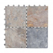 Carrelage en pierre naturelle, HWC-E18, dalle, balcon/terasse, 11 pièces à 30x30cm - 1m² - granit multicolore