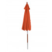 Parasol en bois HWC-C57, parasol de jardin, polyester/bois 14kg, corde ronde Ø3m antichoc - terre cuite