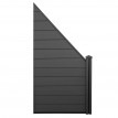 WPC pare-vue Sarthe, abat-vent, poteau en WPC - élément d'élargissement, biais à gauche, 0,98m, anthracite