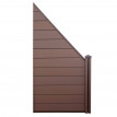 WPC pare-vue Sarthe, abat-vent, poteau en WPC - élément d'extension biseauté vers gauche, 0,98m marron