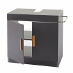 Meuble sous évier HWC-D55, meuble sous vasque avec compartiment de rangement, salle de bain - gris