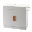 Meuble sous évier HWC-D55, meuble sous vasque avec compartiment de rangement, salle de bain - blanc
