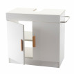 Meuble sous évier HWC-D55, meuble sous vasque avec compartiment de rangement, salle de bain - blanc