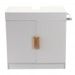 Meuble sous évier HWC-D55, meuble sous vasque avec compartiment de rangement, salle de bain - blanc