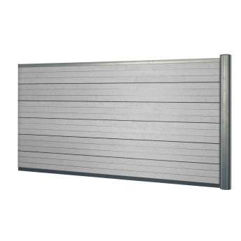 WPC pare-vue Sarthe, abat-vent, poteau en aluminium - élément d'extension bas, 1,85m gris