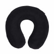 Coussin de nuque HWC-D10, croissant, appui-tête, oreiller de voyage, mousse memory - velours noir