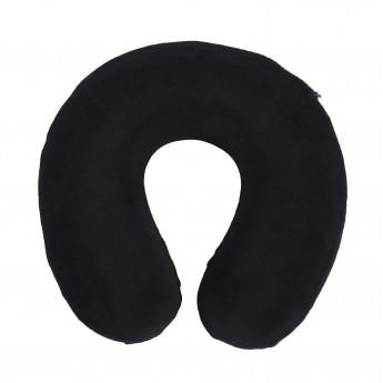 Coussin de nuque HWC-D10, croissant, appui-tête, oreiller de voyage, mousse memory - velours noir