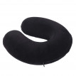Coussin de nuque HWC-D10, croissant, appui-tête, oreiller de voyage, mousse memory - velours noir
